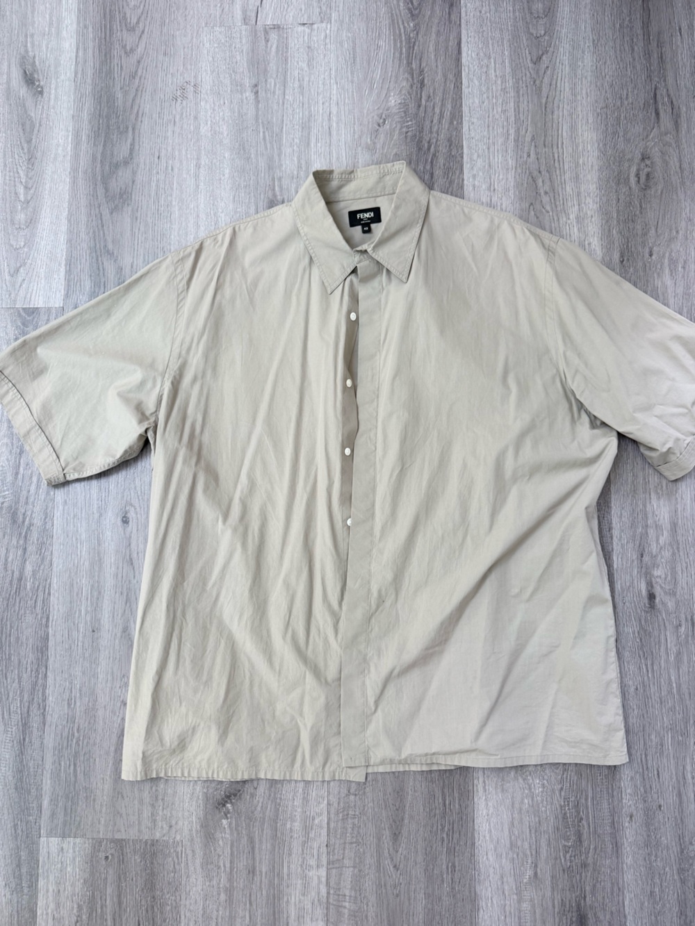 Fendi Light Beige Short-Sleeve Shirt Jacket
